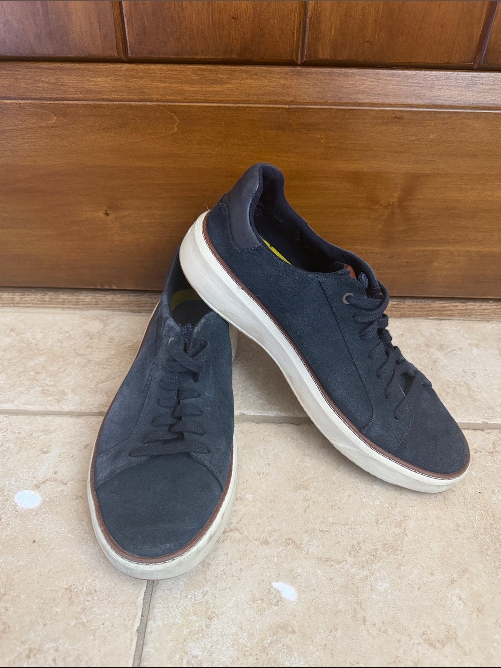 Cole Haan Grand Pro Top Spin Navy Suede Lace-Up Sneakers